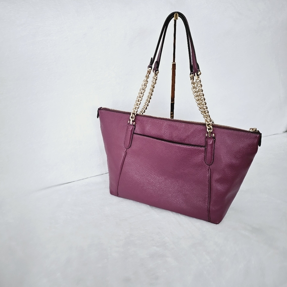 Coach AVA Dark Berry Chain Tote - Picture 6 of 13